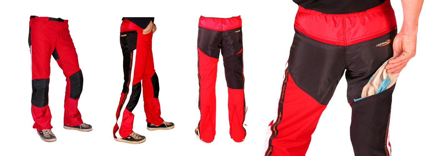 Lange Swoop Hose mit Taschen und Polstern